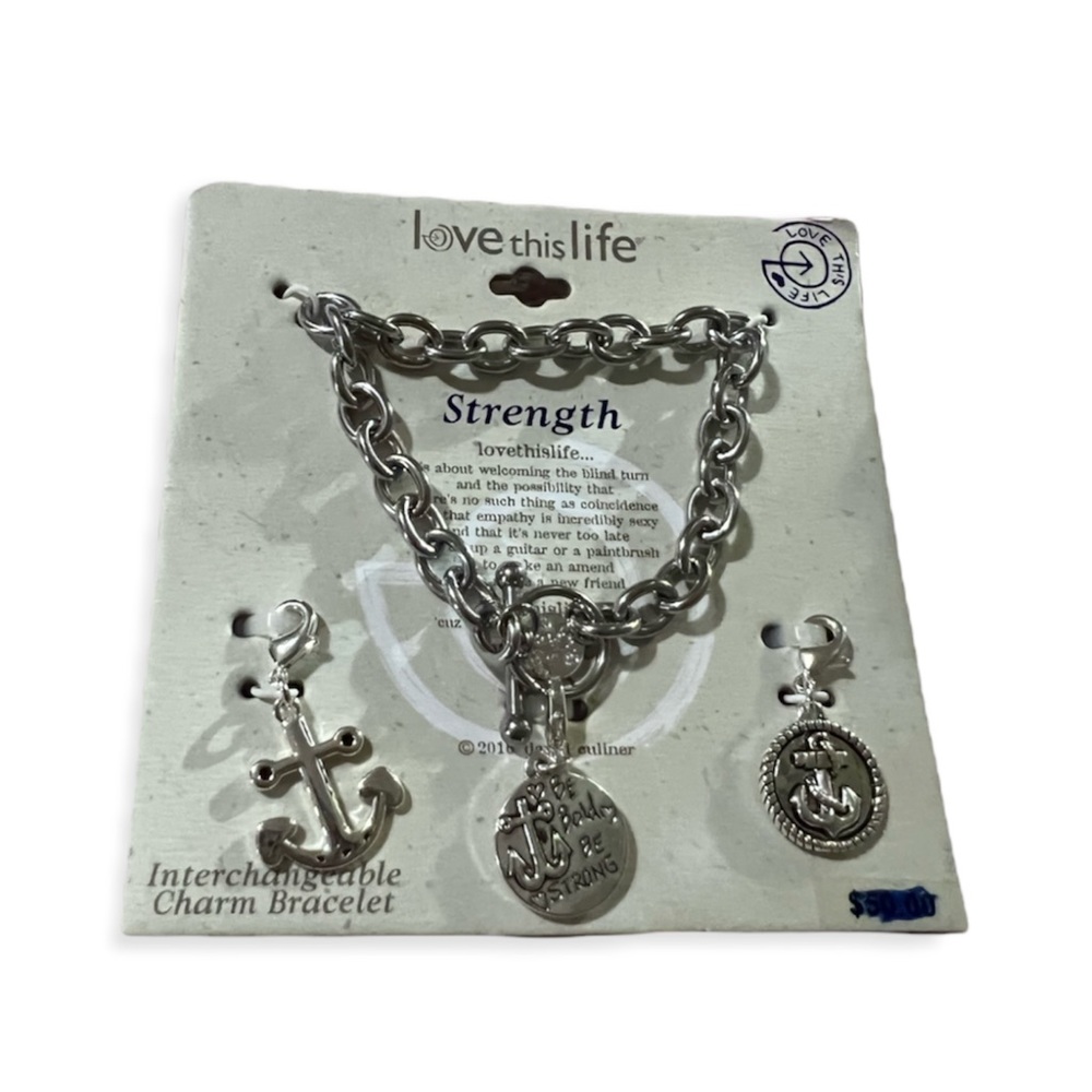 Love This Life Strength Interchangeable Charm Bracelet